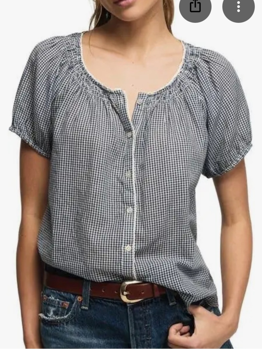 Lucky Brand Gingham Blouse